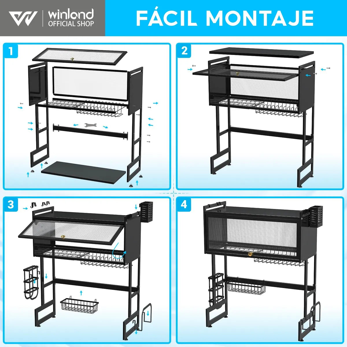 Escurridor de Platos Multifuncional con Ventanas Protectores – 85 CM ✨